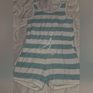Striped Blue and White Kids One Piece